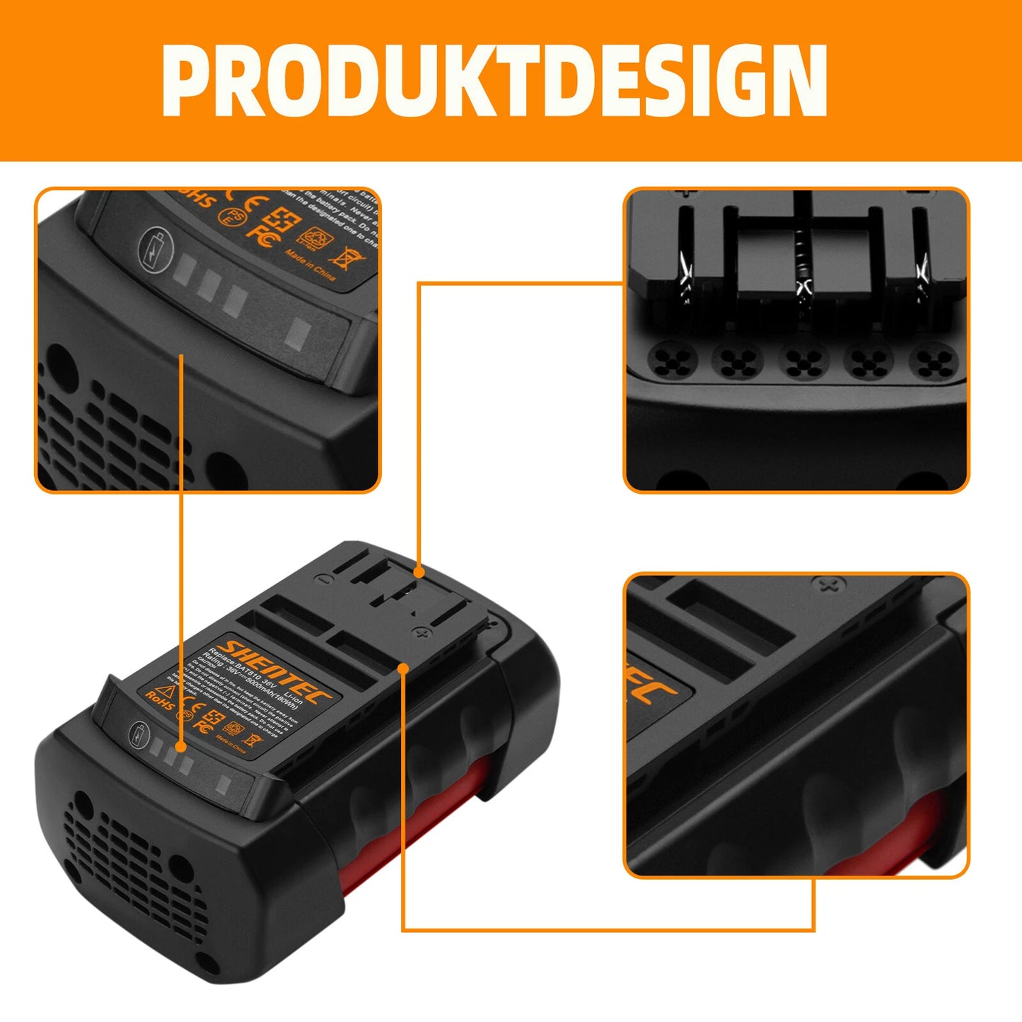 SHENTEC 5.0AH 36V Li-Ion-Akku für Bosch BAT810 BAT818 BAT840 GSR GSB