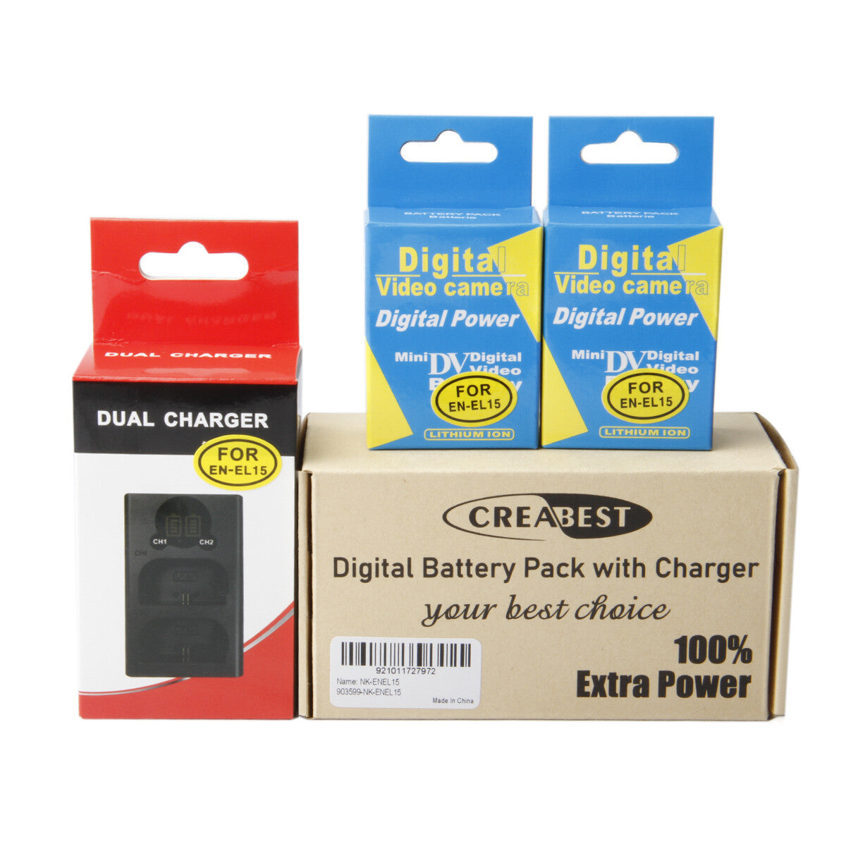 2x EN-EL15 Akku + Doppelladegerät Für Nikon EL15A D500,D600,D610,D750,D850,D800E