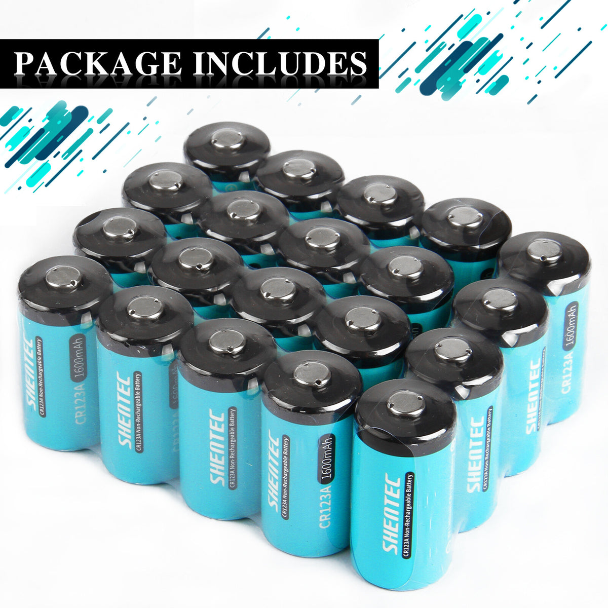 SHENTEC 20x 3V 1600mAh 123 CR123 CR123A Lithium-Batterie für DL123A-Fotokamera