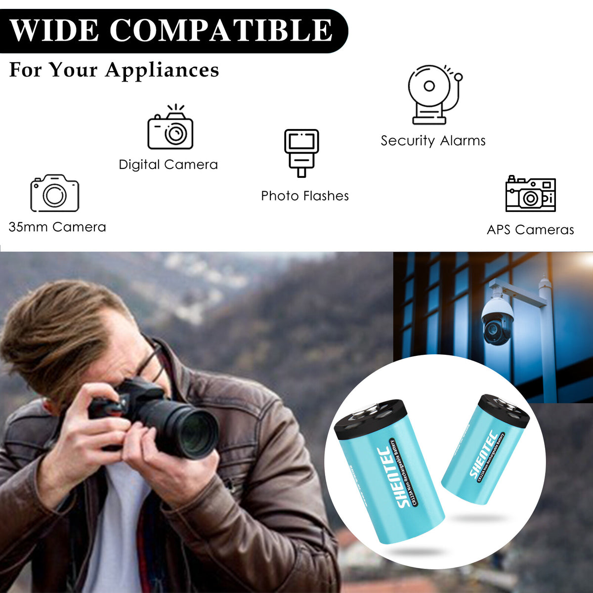 SHENTEC 20x 3V 1600mAh 123 CR123 CR123A Lithium-Batterie für DL123A-Fotokamera
