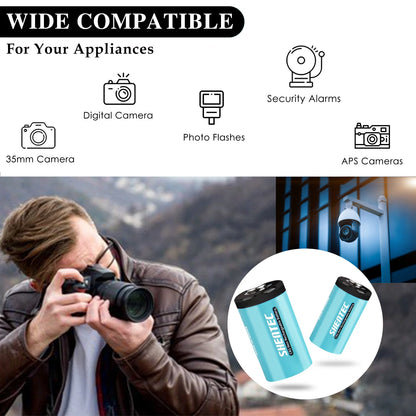 SHENTEC 20 Stück 1000mAh 3 Volt CR-2 CR2 Lithiumbatterie für DR2R DLCR2 KCR2 CR17355