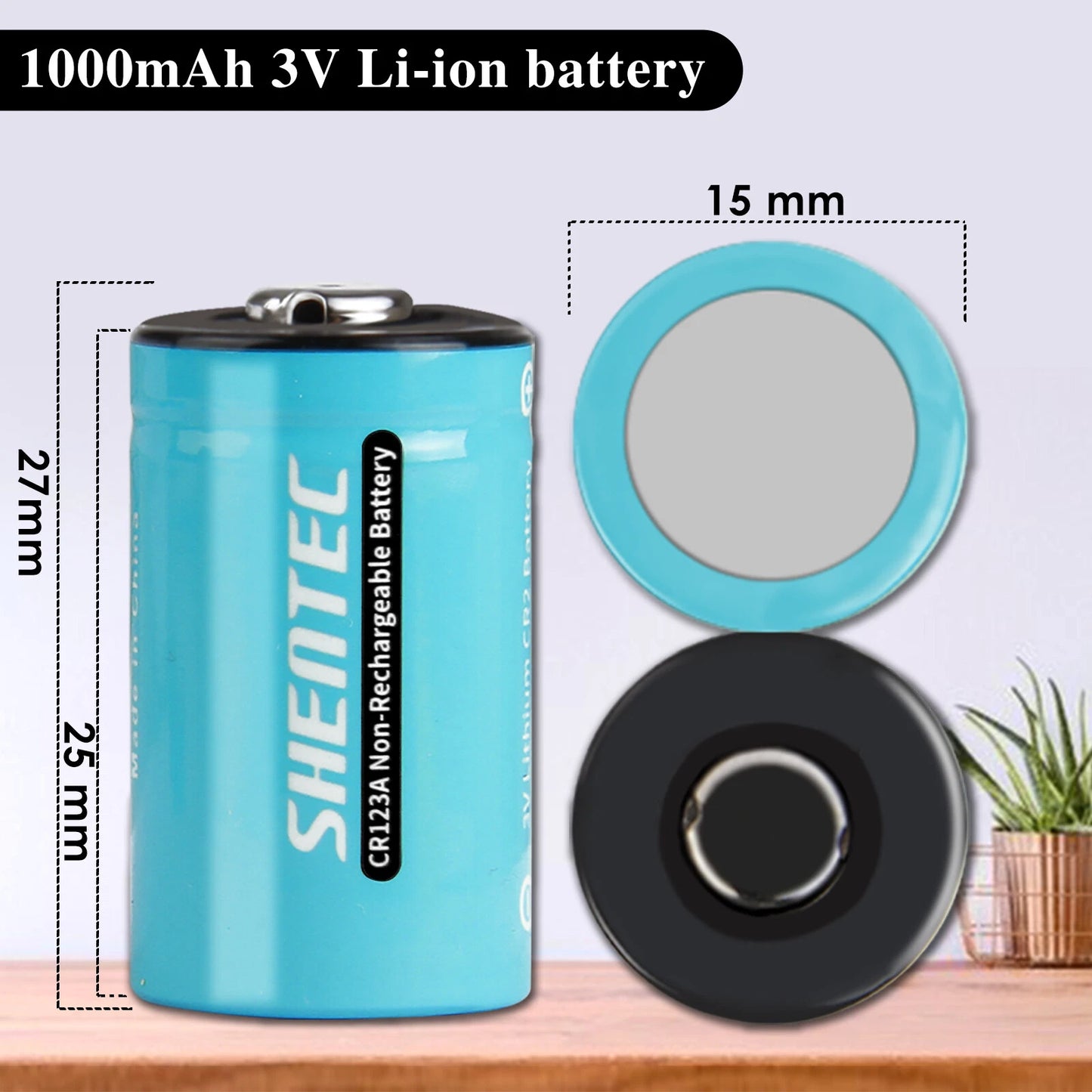 SHENTEC 20 Stück 1000mAh 3 Volt CR-2 CR2 Lithiumbatterie für DR2R DLCR2 KCR2 CR17355