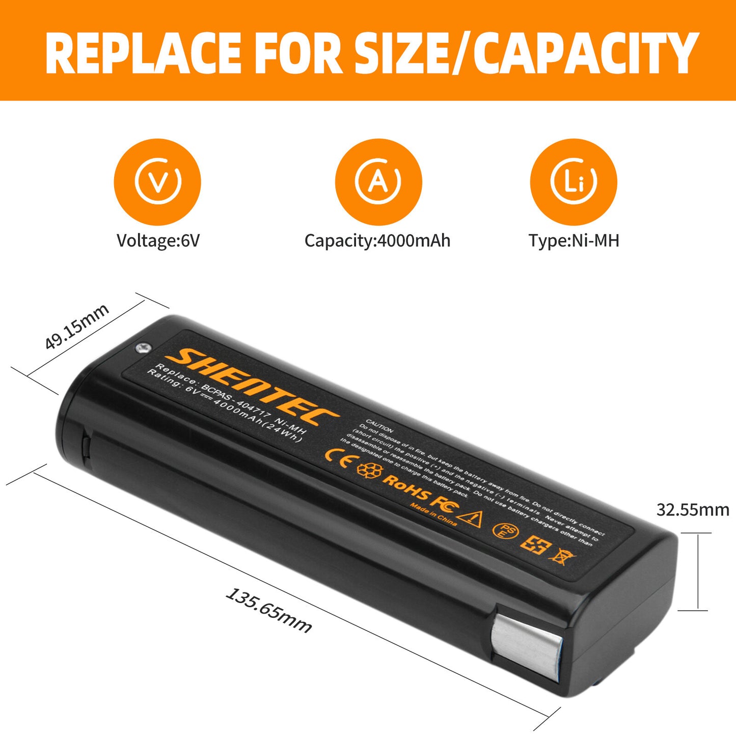 SHENTEC 2x 4AH 6V Batterie für Paslode 404717 B20544E 900600 IM250 IM350 IM65 IM50