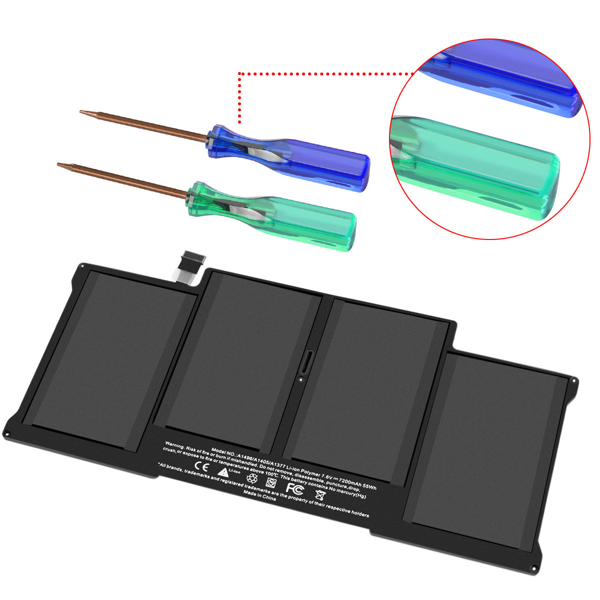 7.2Ah A1377 A1405 A1369 A1466 Batterie für Apple MacBook Air 13" 2013 2014 2015