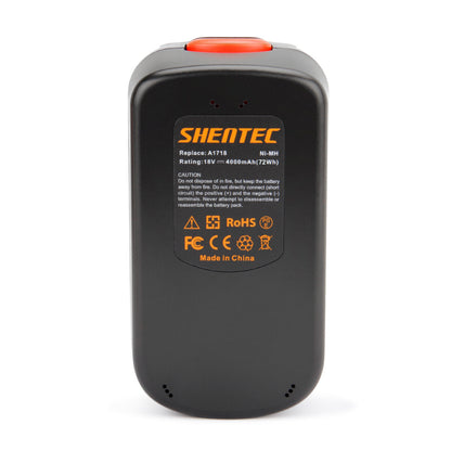 SHENTEC 2x 4000mAh Ni-MH-Akkus für Black Decker A18 A1718 HPB18 FSB18 FS18BX FS18FL