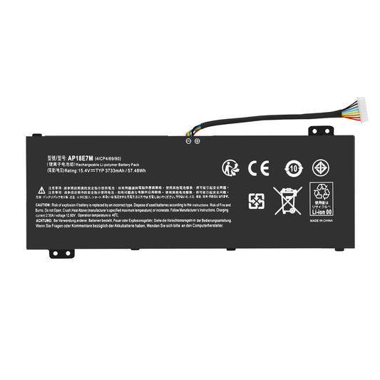 57Wh 15.4V Ersatzakku AP18E8M E7M 4ICP4/70/88 für Acer Nitro 7 AN715-51 AN515-52