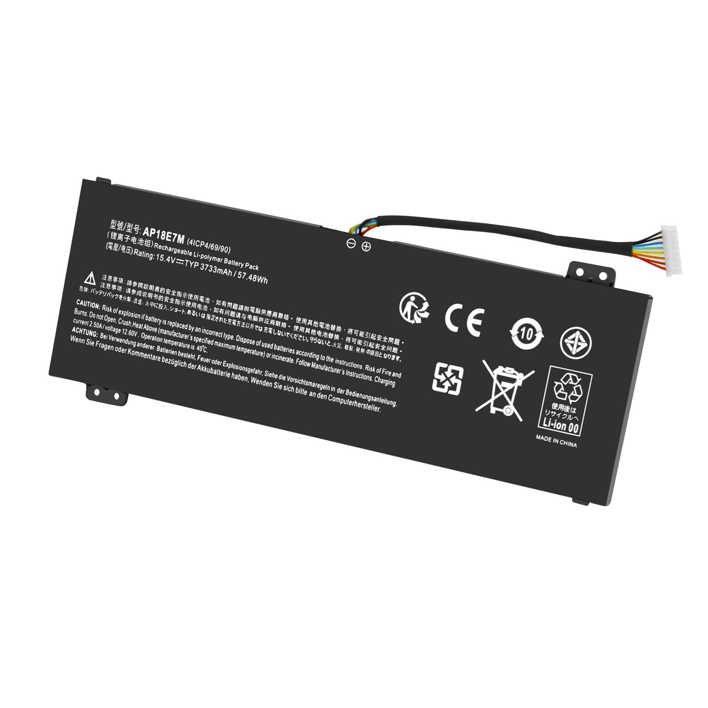 57Wh 15.4V Ersatzakku AP18E8M E7M 4ICP4/70/88 für Acer Nitro 7 AN715-51 AN515-52