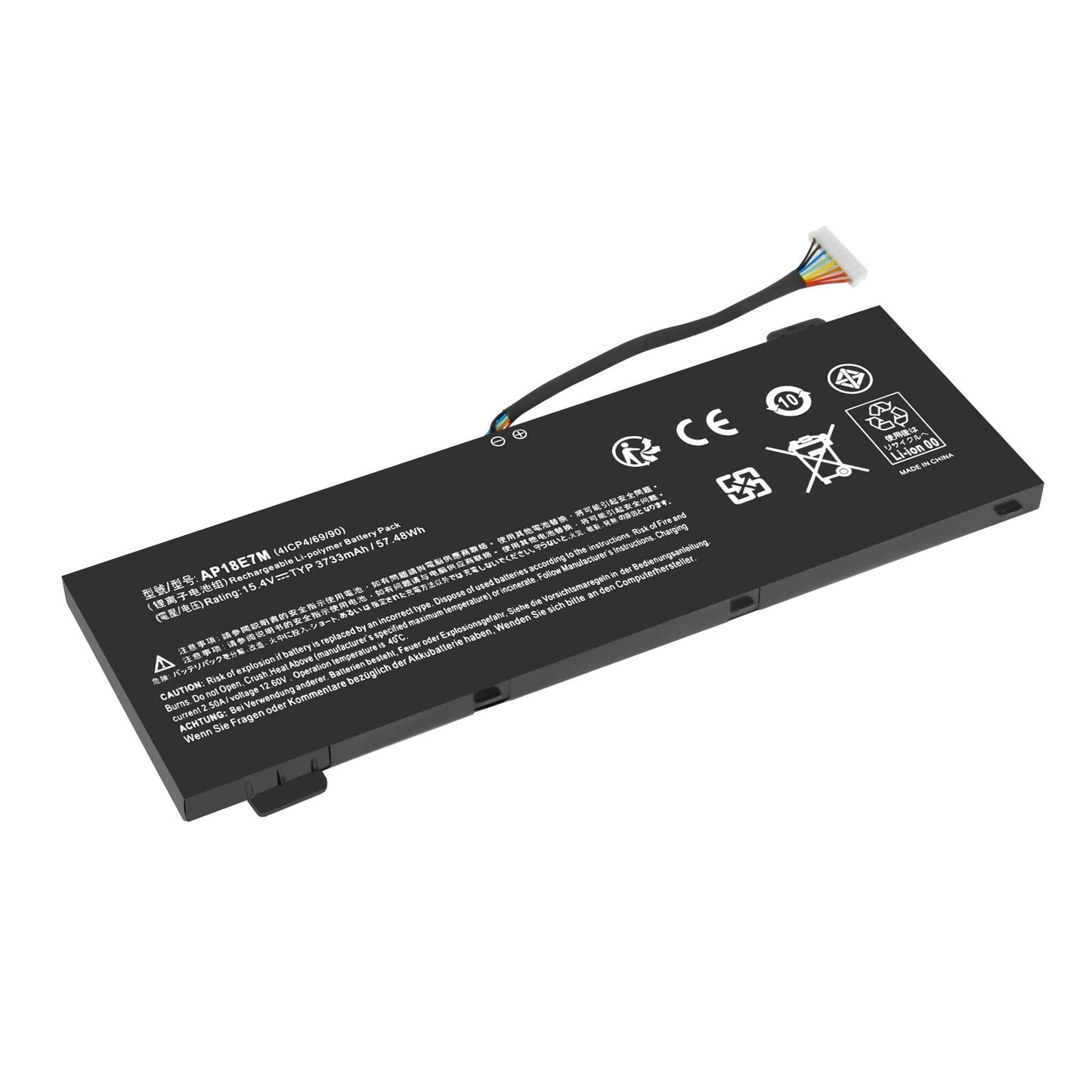 57Wh 15.4V Ersatzakku AP18E8M E7M 4ICP4/70/88 für Acer Nitro 7 AN715-51 AN515-52