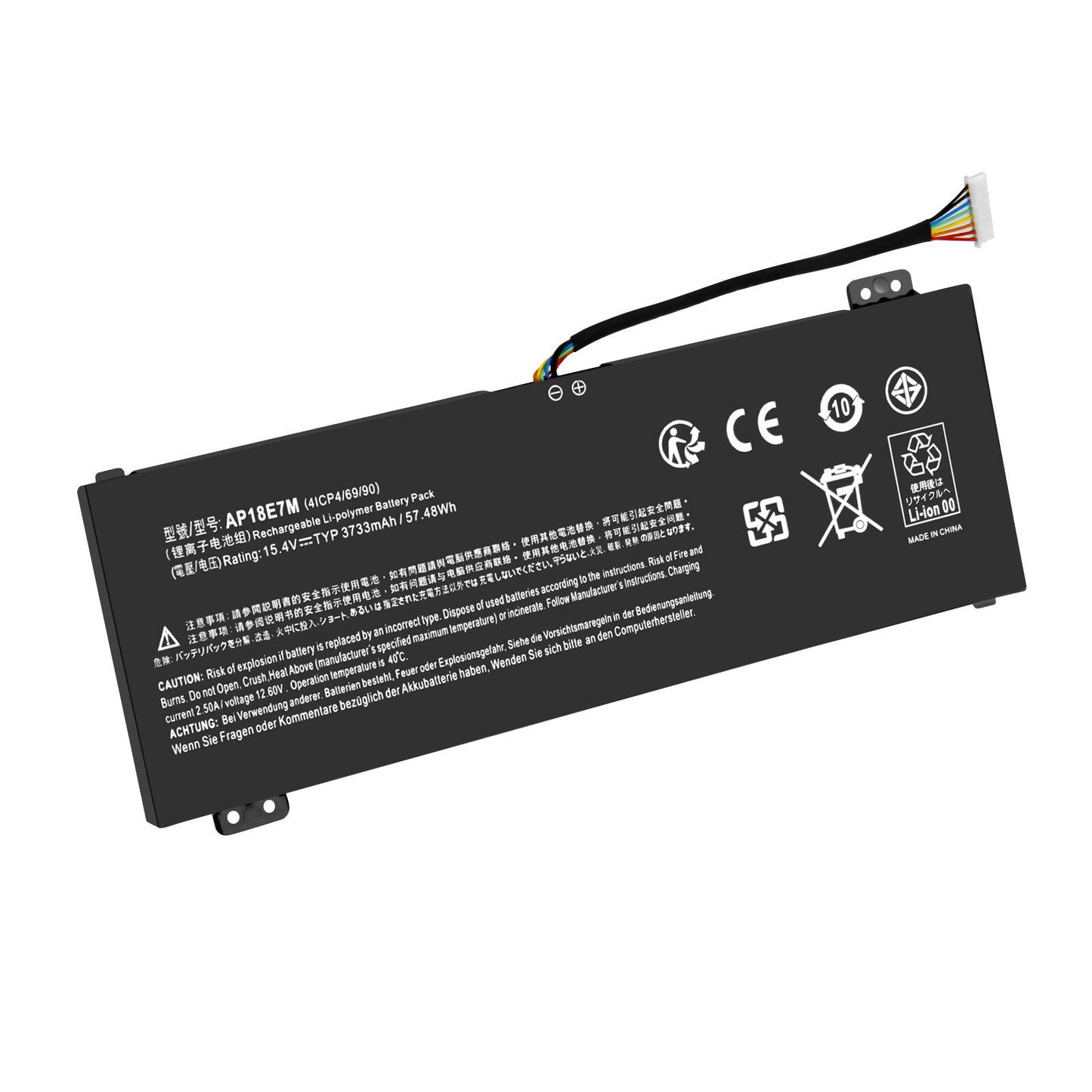 57Wh 15.4V Ersatzakku AP18E8M E7M 4ICP4/70/88 für Acer Nitro 7 AN715-51 AN515-52