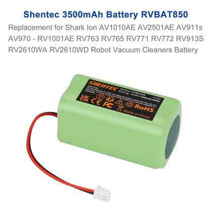 SHENTEC 3500mAh Battery RVBAT850 Replacement for Shark Ion Robot Vacuum Cleaners