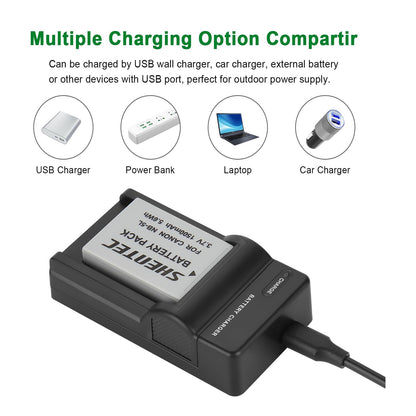 SHENTEC Li-ion Battery Charger for Canon PowerShot Digital IXUS