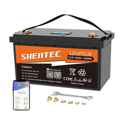 SHENTEC LiFePO4 12V 100Ah Rechargeable Lithium Battery