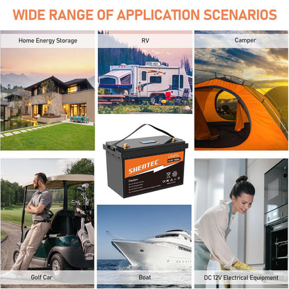 SHENTEC 12V 150Ah LiFePO4 Battery with 150A BMS 4000-10000 Cycles Deep Cycle