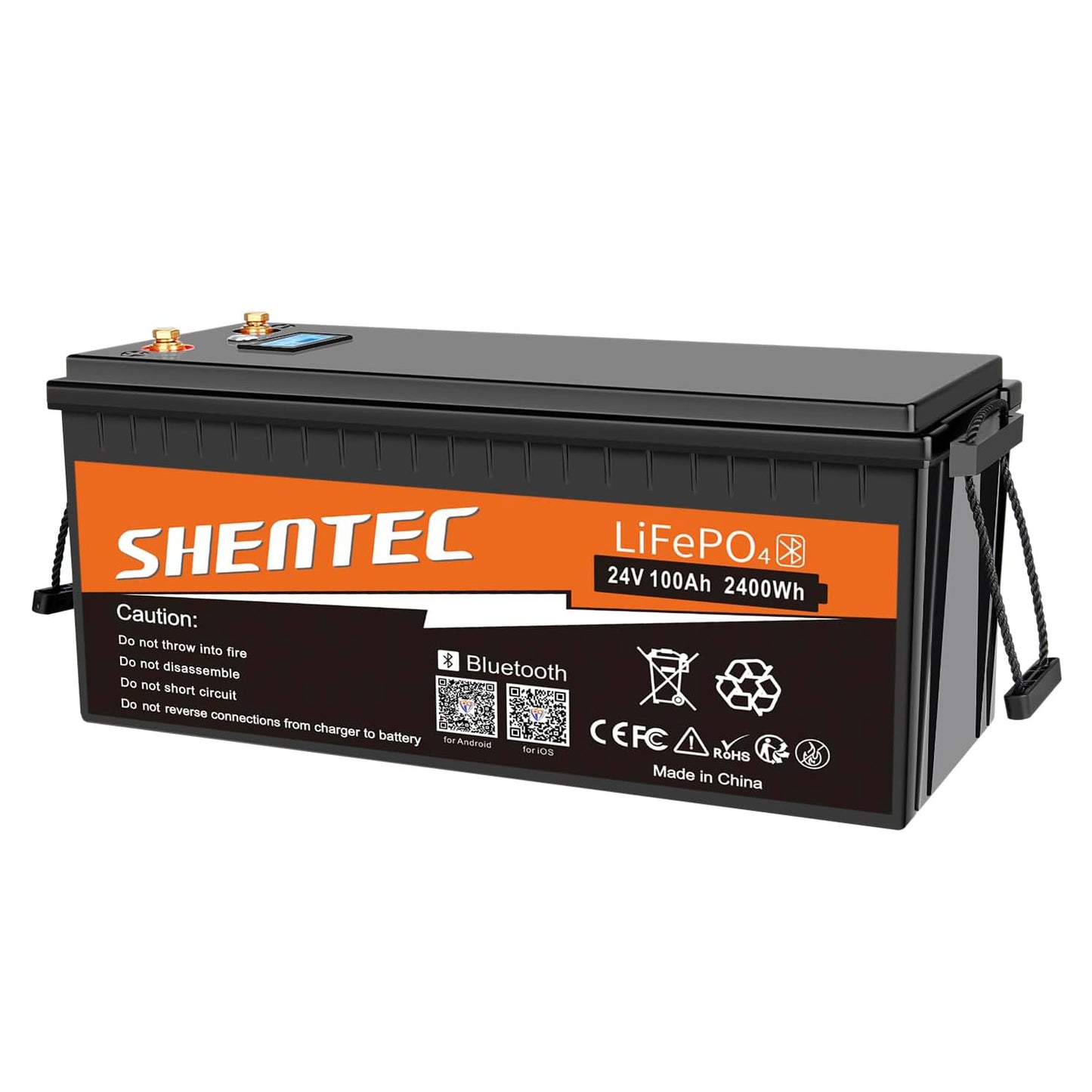SHENTEC 24V 100Ah Lithium LifePO4 Battery with 100A BMS