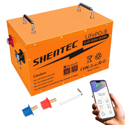 SHENTEC 12 V 300 Ah Self-Heating LiFePO4 Lithium Battery with 200 A BMS
