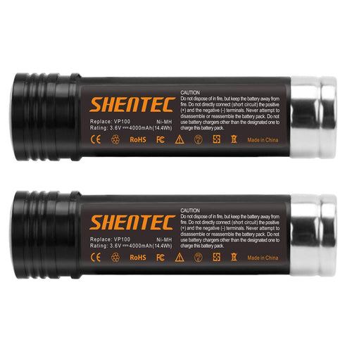 SHENTEC 2-Pack 4000mAh 3.6V Replacement Battery Compatible with Black & Decker Versapak