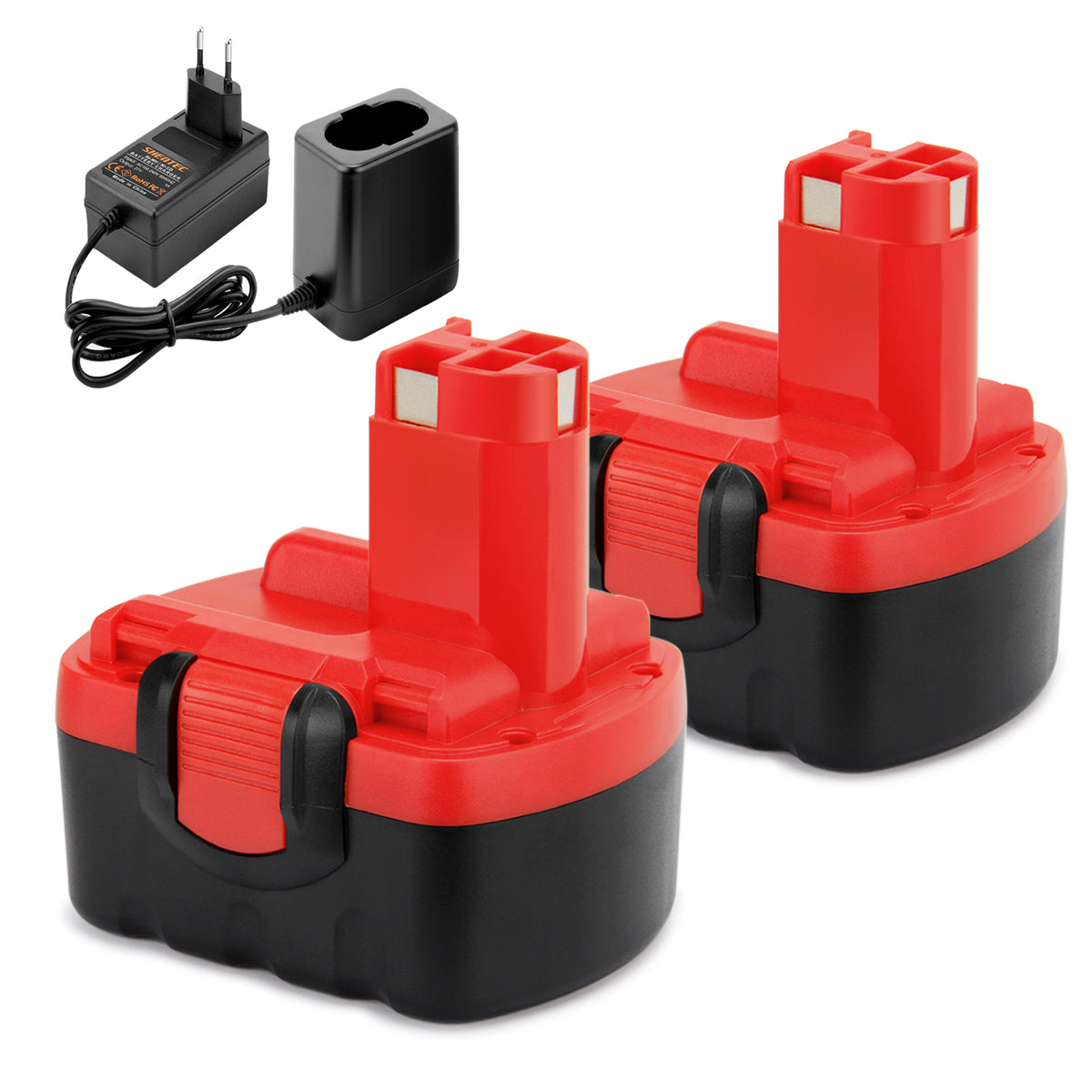 SHENTEC 14.4V 2x Akku + Ladegerät-Set für Bosch BAT040 BAT140 BAT038 2607335276