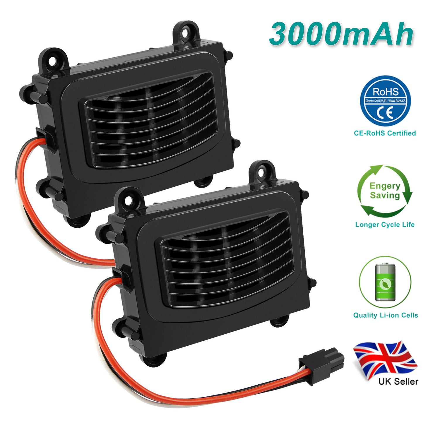 2X 3000mAh 18V Li-Ion-Akkus für 5INR19/66 Bosch Indego 400, Indego M 700, M+ 700
