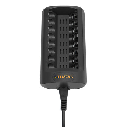 SHENTEC Intelligentes LED-Ladegerät für 8 AA/AAA Ni-MH/Ni-Cd-Akkus