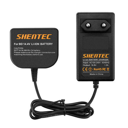 SHENTEC 14.4V Li-Ion-Akku-Ladegerät für Black&Decker BL1314 LB16 ASL148KB LDX120C LST220