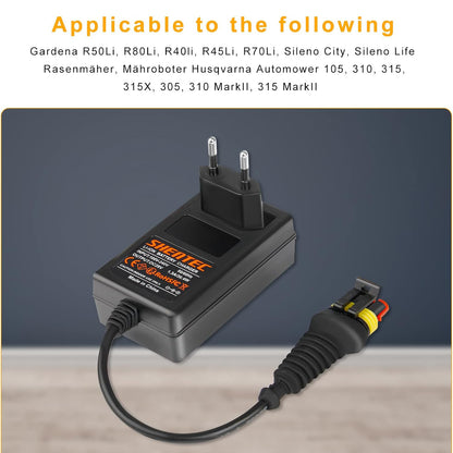 SHENTEC 28V 1.3A Batterieladegerät für Husqvarna Automower 105 305 310 Mark II 315 Mark II, 315 Mark II, Roboterrasenmäher