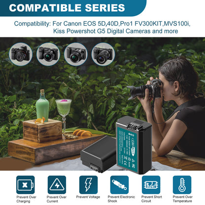 2x BP-511 Akku & LCD-Doppel-Ladegerät Für Canon EOS 40D 50D BP-511A 300D 20D 30D