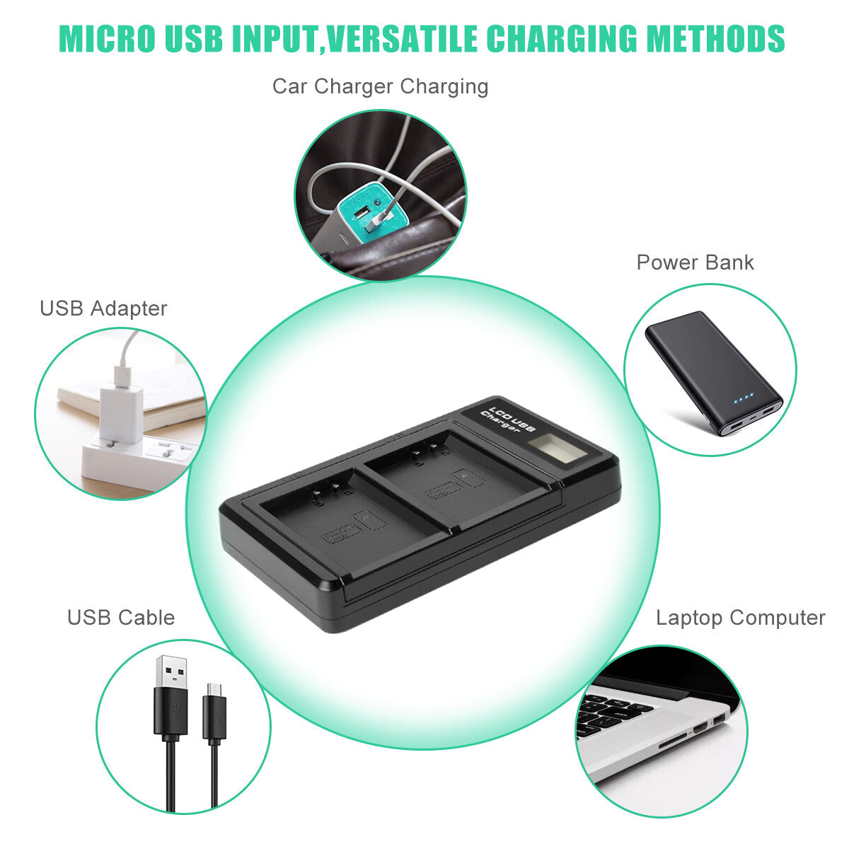 2x LP-E10 Akku & Ladegerät für Canon Rebel T3 T5 Kiss X50 EOS 1200D 1300D 2000D