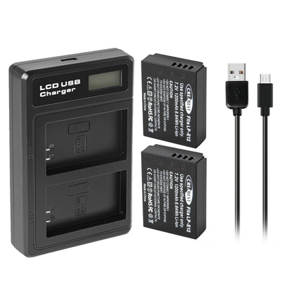 2x LP-E12 Akku + Ladegerät für Canon EOS M, M10, M50, PowerShot SX70