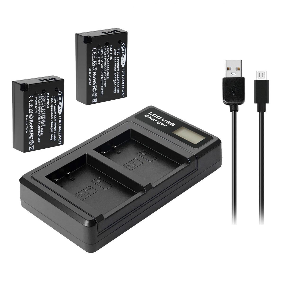2x LP-E17 Akku+Ladegerät Für Canon M3 200D 250D 750D 850D 800D X8i X9 77D M6 M5