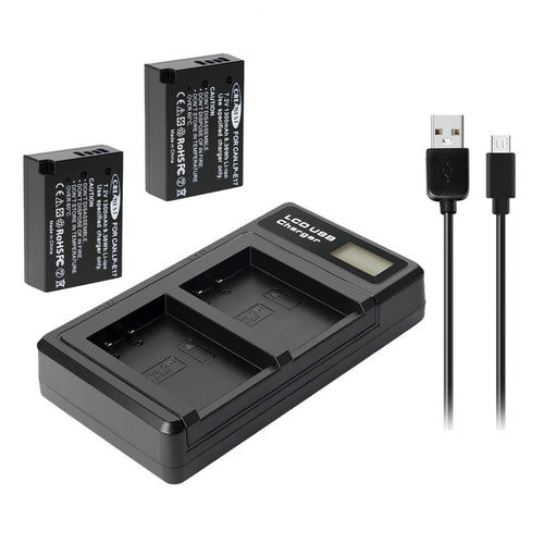 2x LP-E17 Akku+Ladegerät Für Canon M3 200D 250D 750D 850D 800D X8i X9 77D M6 M5