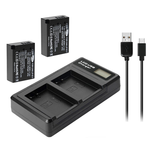 2x LP-E17 Akku+Ladegerät Für Canon M3 200D 250D 750D 850D 800D X8i X9 77D M6 M5