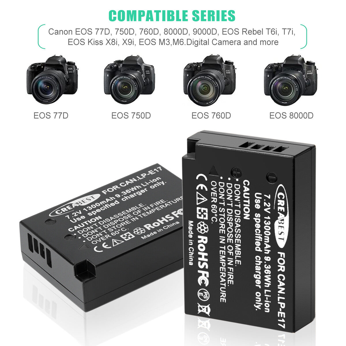 2x LP-E17 Akku+Ladegerät Für Canon M3 200D 250D 750D 850D 800D X8i X9 77D M6 M5