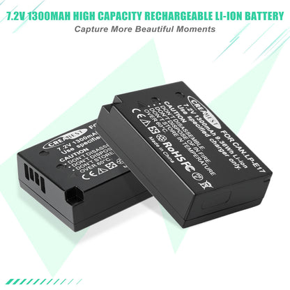 2x LP-E17 Akku+Ladegerät Für Canon M3 200D 250D 750D 850D 800D X8i X9 77D M6 M5
