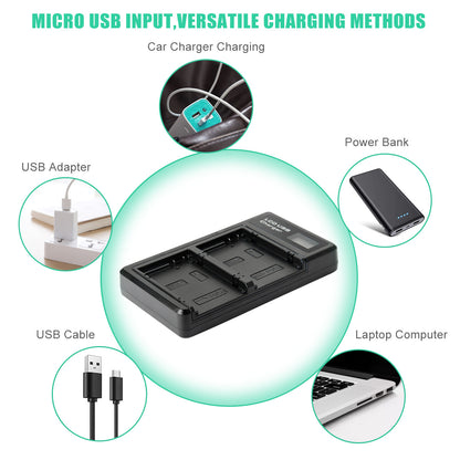 SHENTEC 2x LP-E8-Akku + Doppelladegerät für Canon EOS 550D 600D 650D 700D Kiss T2i X4 X5