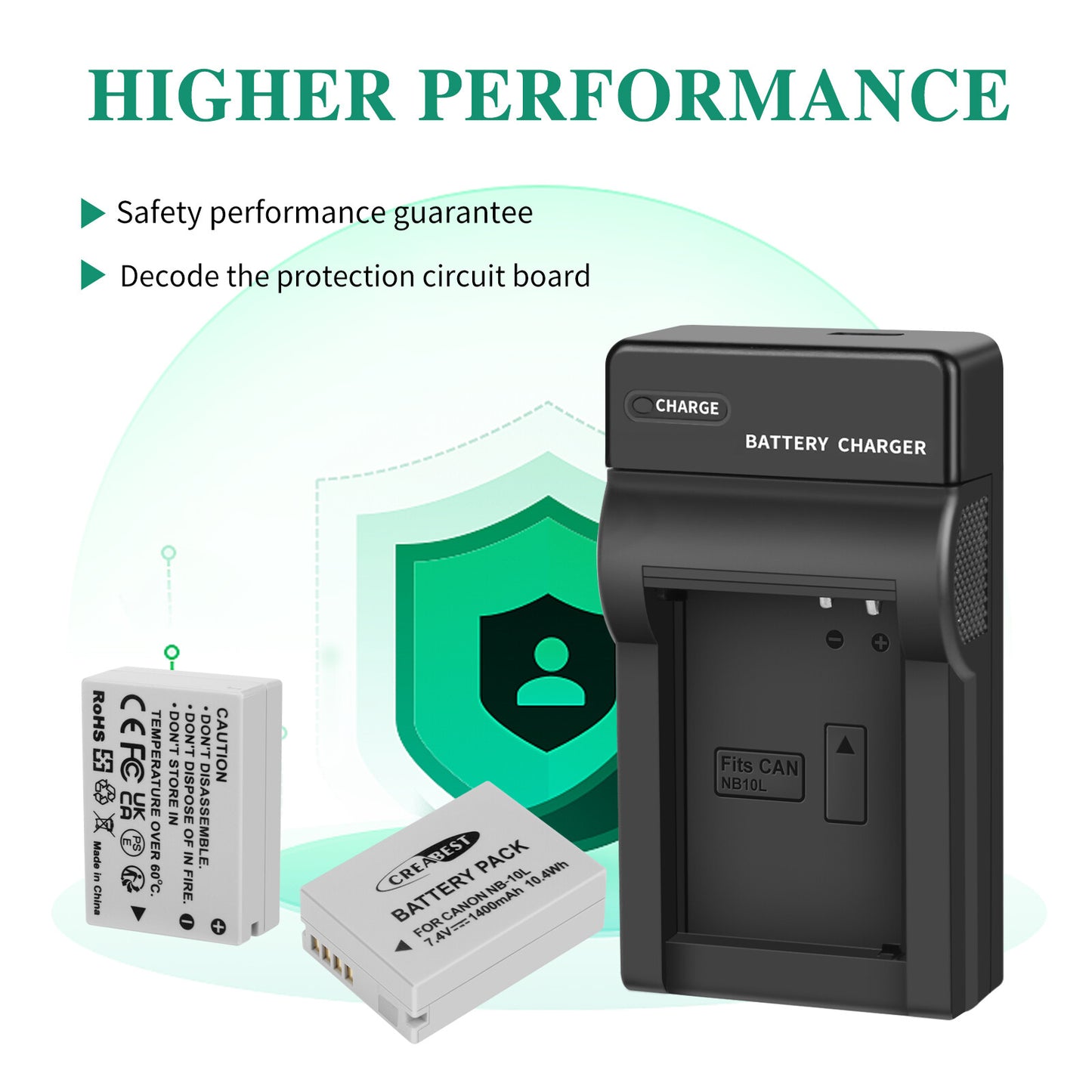 2x NB-10L Akku+Ladegerät Für Canon PowerShot G15 G16 G1X SX50HS SX60HS SX40HS