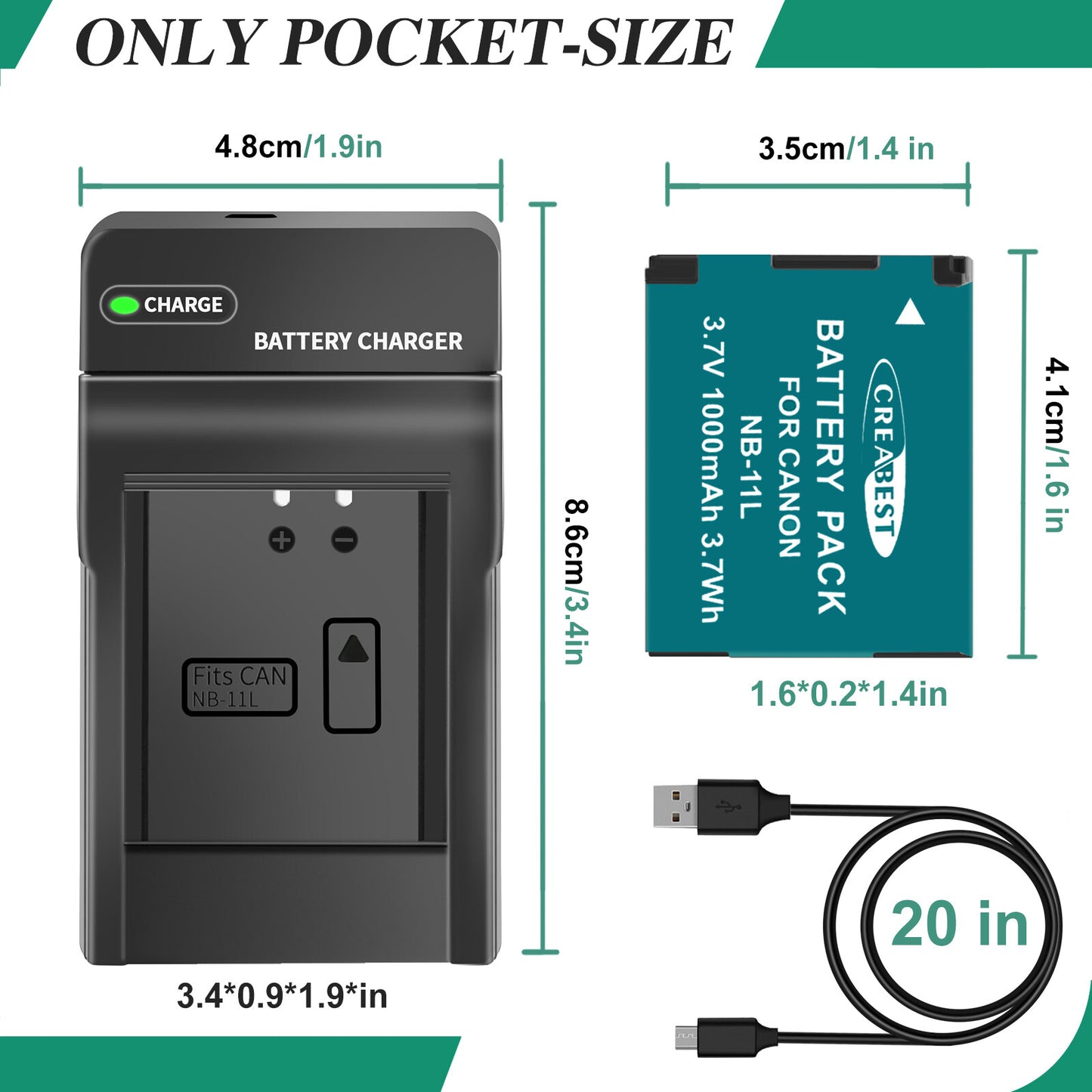 2x NB-11L/11LH Akkus + Ladegerät für Canon SX410 SX420 SX430 IS IXUS 180 185 190