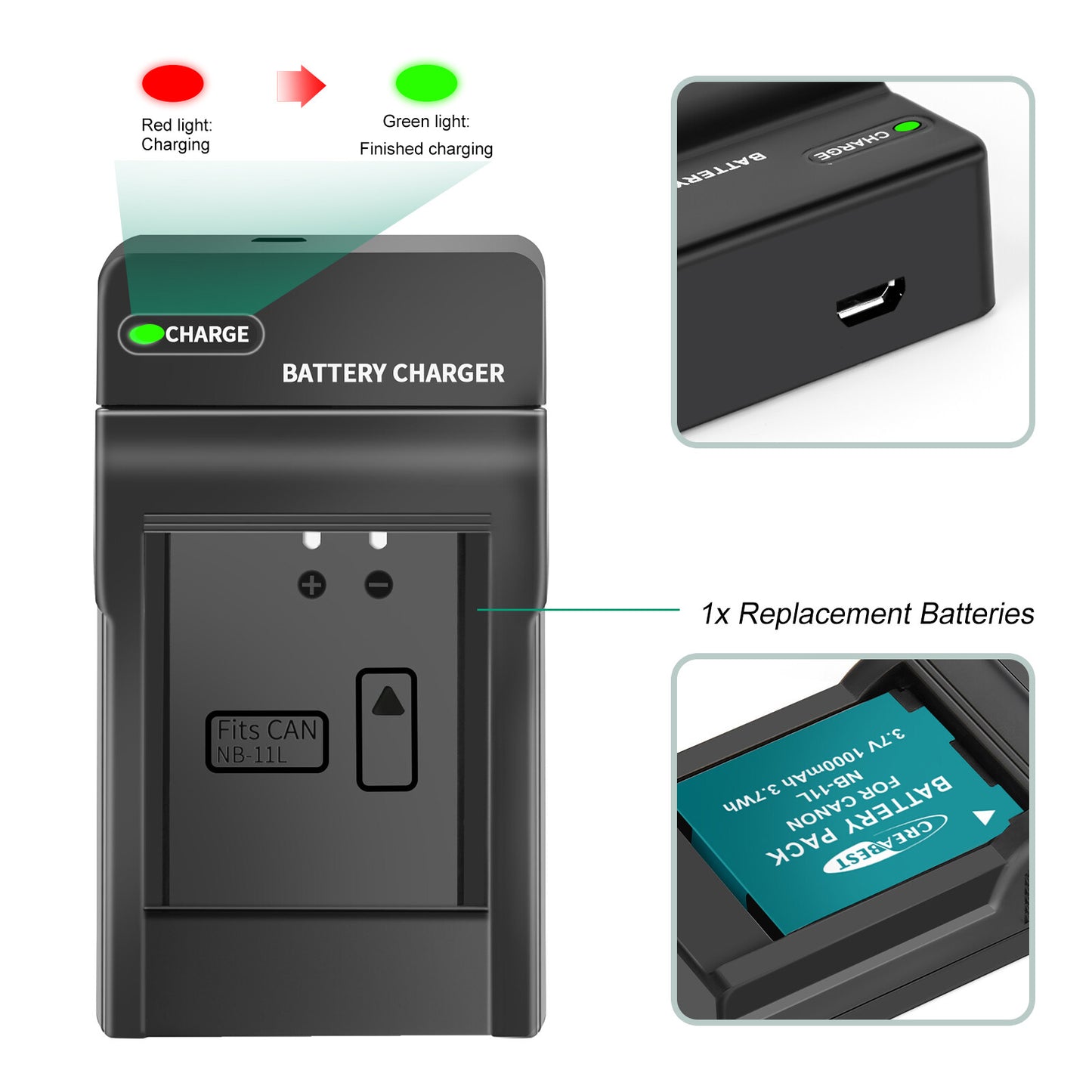 2x NB-11L/11LH Akkus + Ladegerät für Canon SX410 SX420 SX430 IS IXUS 180 185 190
