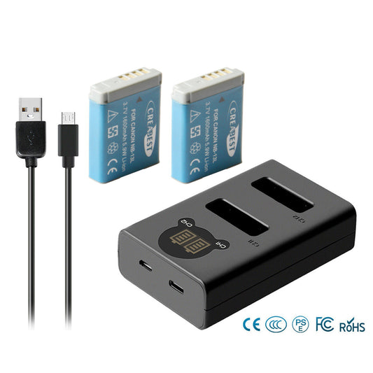 2x NB-13L Akku+LCD-Ladegerät für Canon PowerShot SX620 HS G5X G7X Mark III II