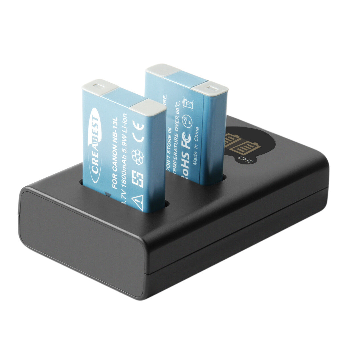 2x NB-13L Akku+LCD-Ladegerät für Canon PowerShot SX620 HS G5X G7X Mark III II