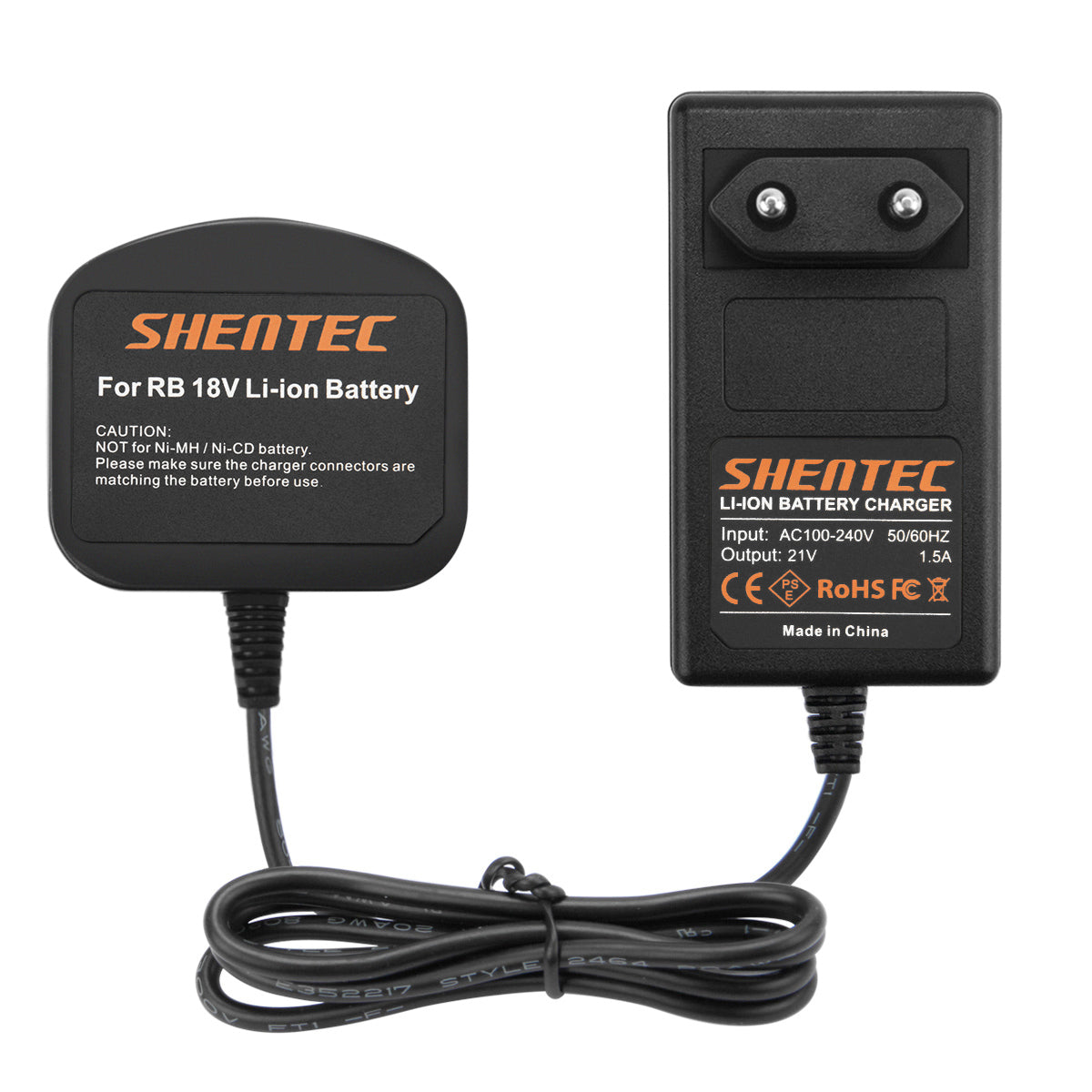 SHENTEC 18V Akkuladegerät für RYOBI BPL18151/P105/P106/P108/P102/CMD-1802/CMI-1802
