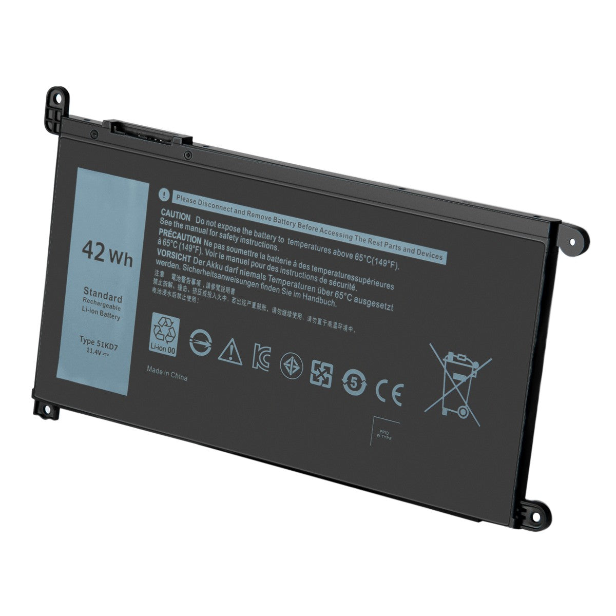 11.4V 51KD7 Battery For Dell Chromebook 11 3180 3189 5190 3181 FY8XM Y07HK J0PGR