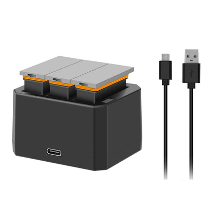 3x 1350mAh Akku + 3-Kanal USB-Schnellladegerät für DJI Osmo AB1 P01 PT1 Action
