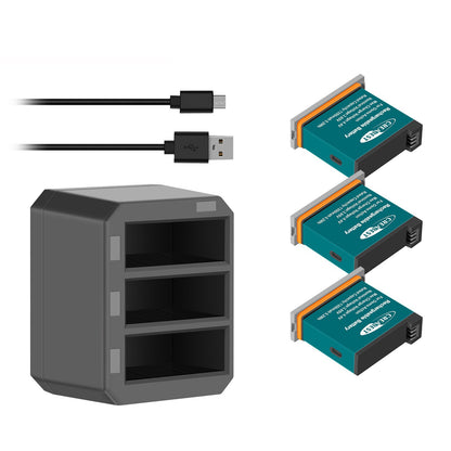 3x 1350mAh Akku + 3-Kanal USB-Schnellladegerät für DJI Osmo AB1 P01 PT1 Action