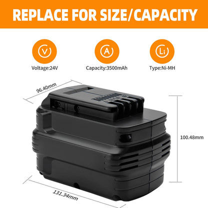 24V 3.5Ah Ni-MH Battery For Dewalt DW0240 DE-24 DE0240 DE0241 DE0243 DW0242