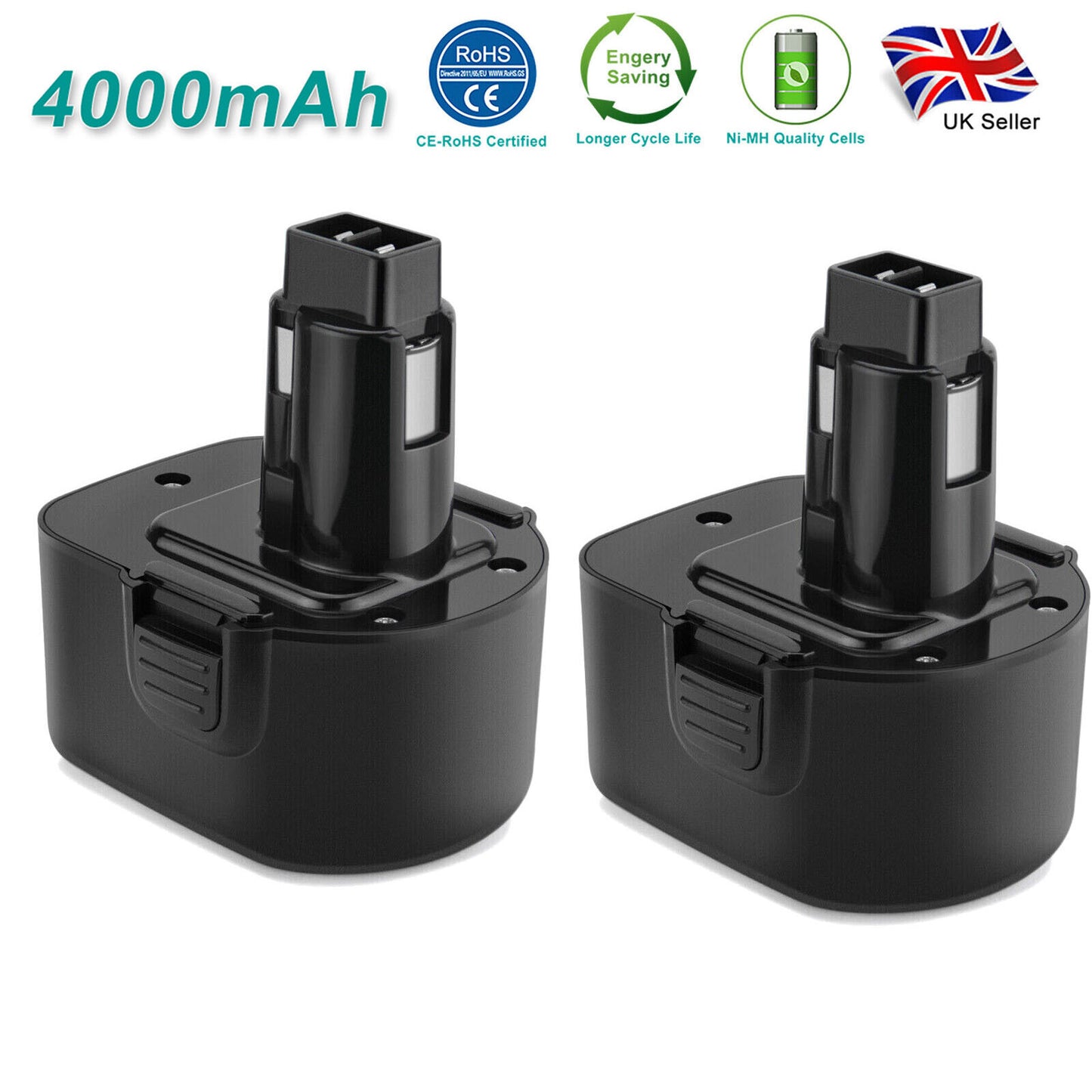 SHENTEC 2er-Pack 4000mAh 12V Ni-MH Akku für Dewalt DE9074 DW9071 DE9501 DE9075 DC981 DW9072