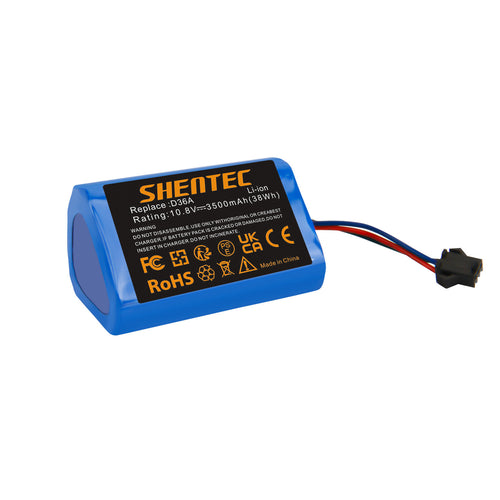 SHENTEC 3.5Ah 10.8V Li-Ion Ersatzakku Für Ecovacs DA60, Darfon ZJ1450, Ecovacs D36A D36B DA60