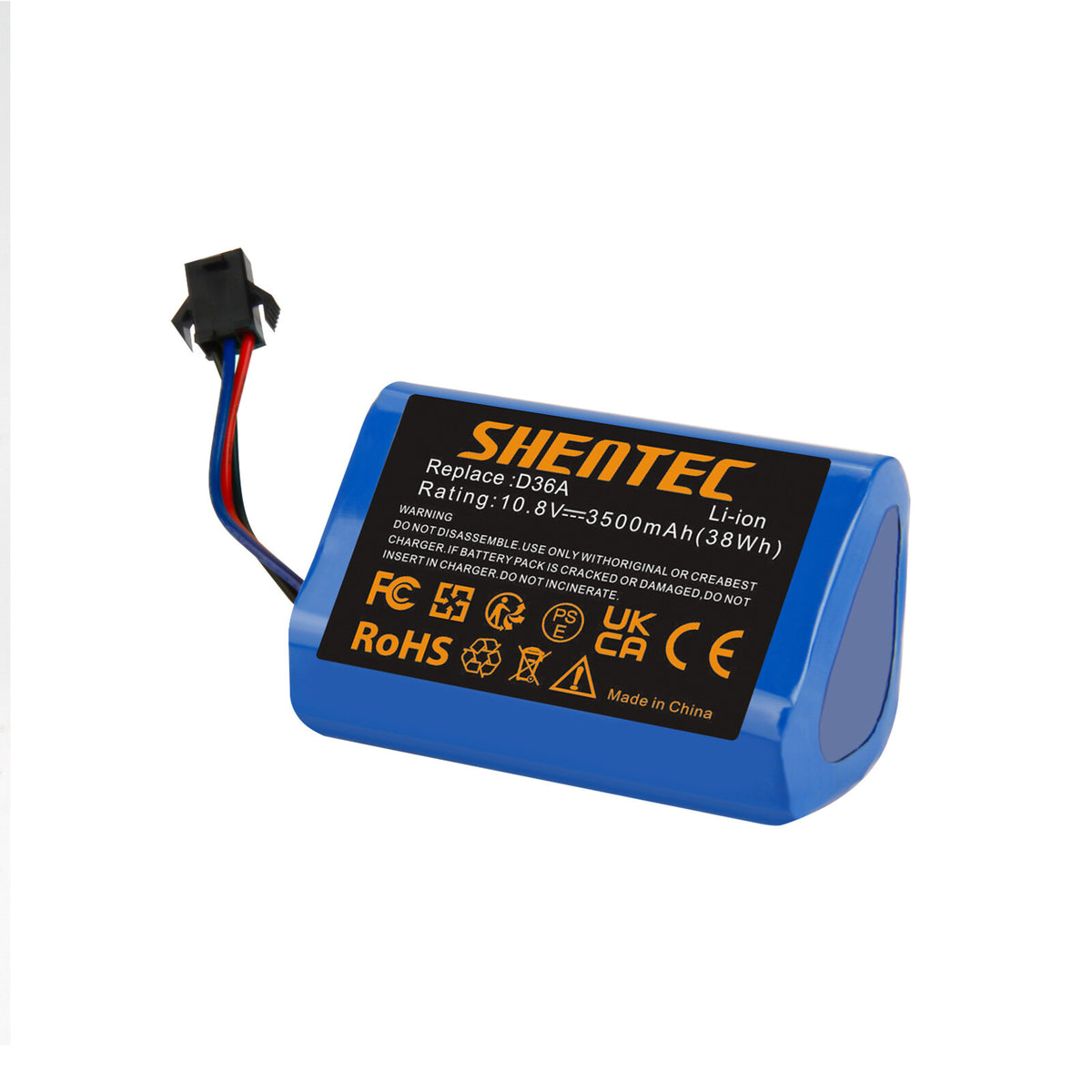 SHENTEC 3.5Ah 10.8V Li-Ion Ersatzakku Für Ecovacs DA60, Darfon ZJ1450, Ecovacs D36A D36B DA60
