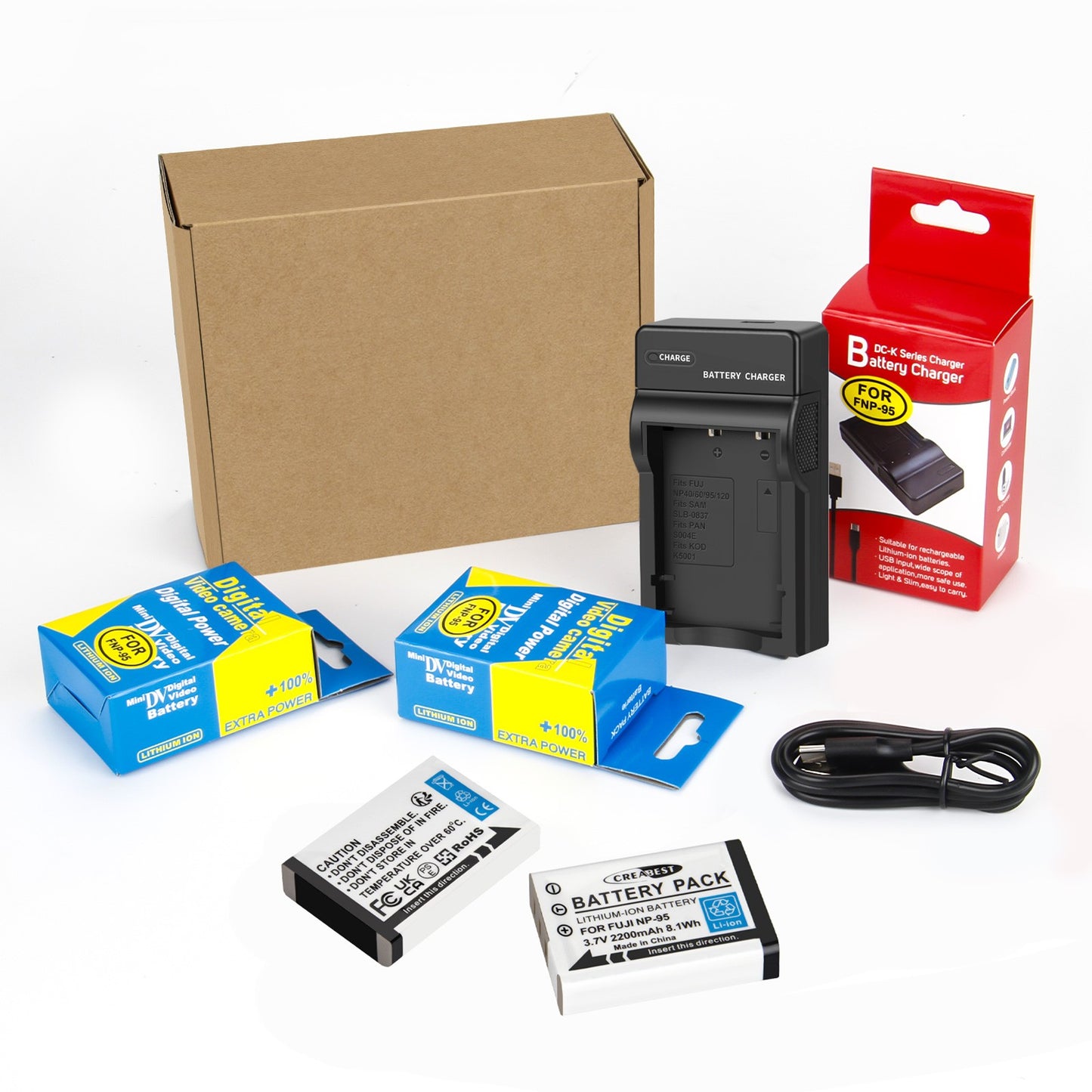 2x NP-95 NP95 3.7V Akku+Ladegerät für Fujifilm Finepix F30 F31 F31fd X100 X100s