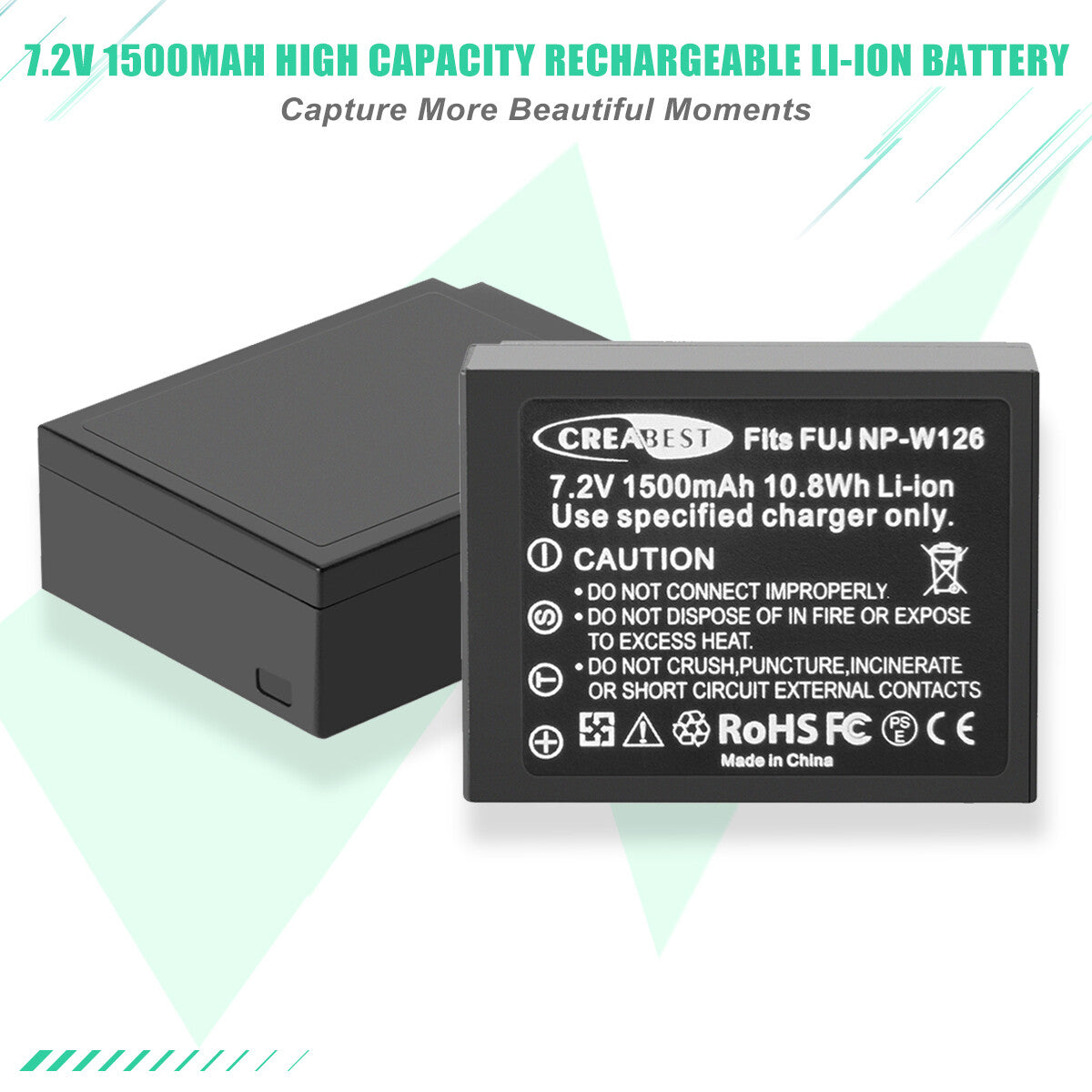 2x NP-W126 W126S Akku+Ladegerät für Fujifilm Fuji X-E1 X-E2 X-E2S X-T10 X-T20