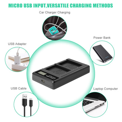 2x NP-W126 W126S Akku+Ladegerät für Fujifilm Fuji X-E1 X-E2 X-E2S X-T10 X-T20